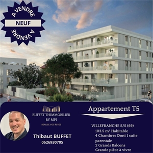 appartement neuf à la vente -   69400  VILLEFRANCHE SUR SAONE, surface 103 m2 vente appartement neuf - UBI434181566